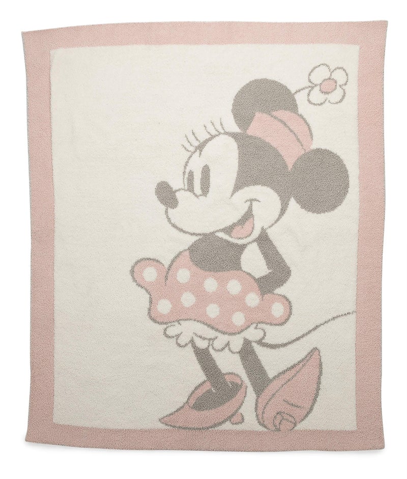 Barefoot Dreams CozyChic Vintage Minnie Mouse Baby Blanket Dusty Rose Multi One Size - Image 1
